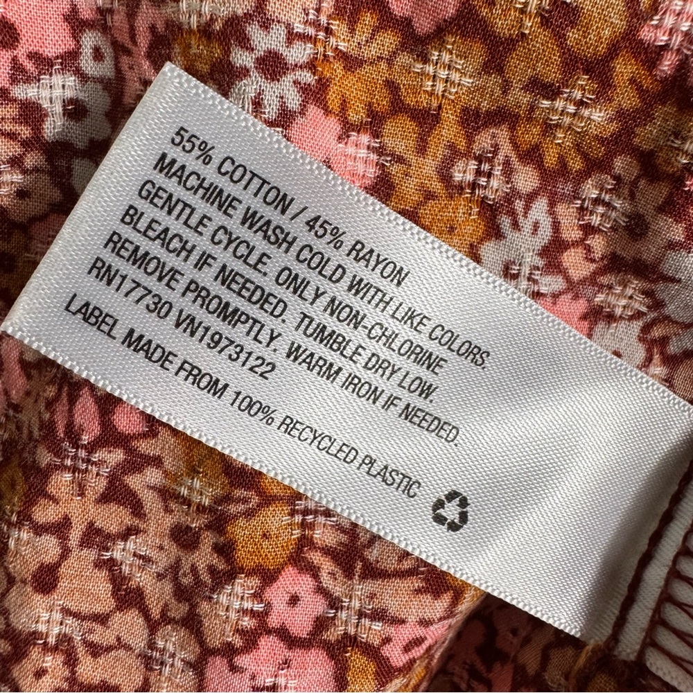 Universal Thread Micro Floral Peasant Blouse Long… - image 5